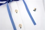 חולצת ראש חודש לבנה  דמוי פולו 4